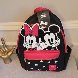 Disney Mickey and Minnie Kids Backpack - Black and Pink